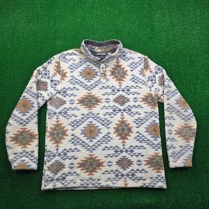 ROWM Sweater Mens Large Southwestern Aztec Pullover Fleece Outdoors Casual